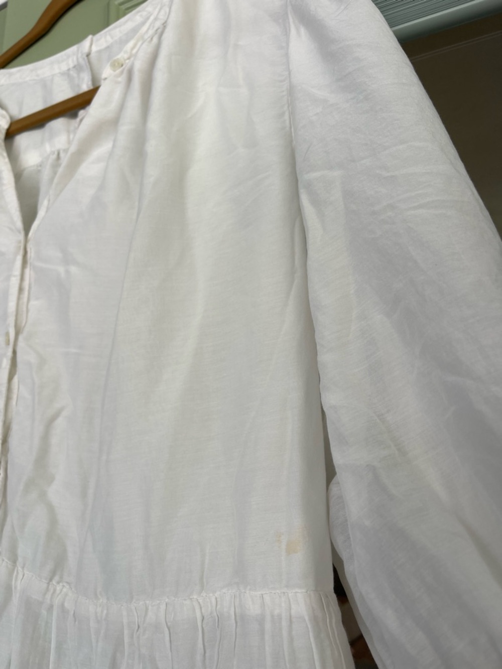 Cotton Silk Blend Romantic Lightweight M/L Tiered Lined Midi Dress - Picture 2 of 9